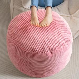 HIGOGOGO Puf redondo de relleno otomano, pufs de pana con r…