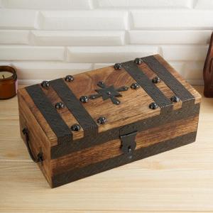 Ajuny Cofre del Tesoro de Madera Tallada a Mano Caja de Rec…