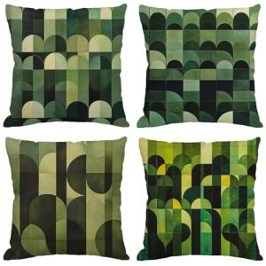 Fundas Cojines 70x70 cm Juego de 4 Verde Cojines Exterior I…