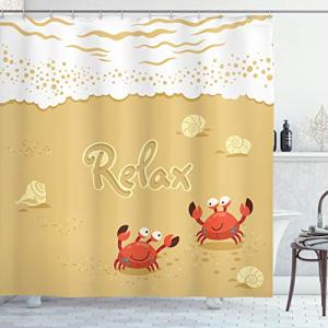 ABAKUHAUS cangrejos Cortina de Baño, Tarjeta con los cangre…
