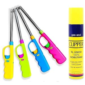 Clipper 4 Mecheros Largos Cocina Barbacoa   1 Botella Gas 3…