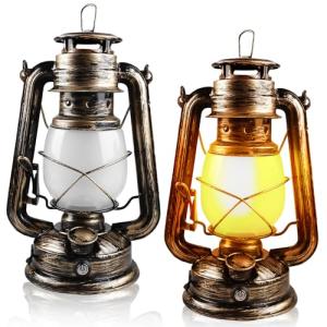 Farolillos LED vintage, juego de 2 farolillos LED de mano d…