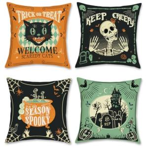 Bonhause Fundas Cojines Halloween 45 x 45 cm Funda de Almoh…