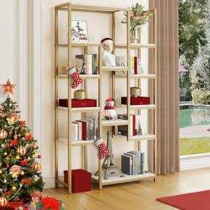 YITAHOME Estantería Dorada de 6 Niveles, estantería Moderna…