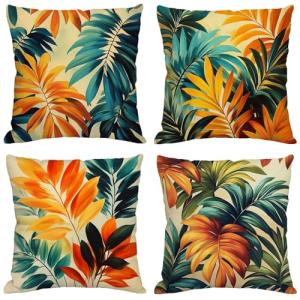 Fundas Cojines 70x70 cm Juego de 4 Beige Cojines Exterior I…