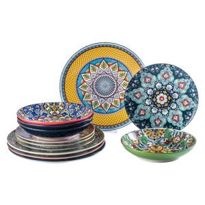 HENXFEN LEAD vajilla de porcelana de 12 piezas para 4 perso…