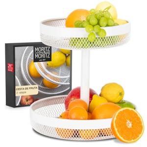 Moritz & Moritz cesta frutera blanca de metal - Moderno fru…