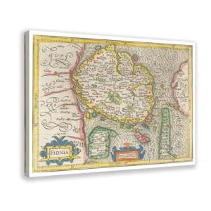 BFTIUTG Póster de mapa histórico de la isla de Fünen Alrede…