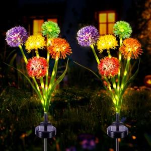 Luces Solares Exterior 2 Pieza LED Flores Lámparas Solar pa…
