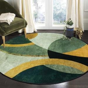 Tapis Design Alfombras Redondas Salón, Verde Esmeralda Gris…