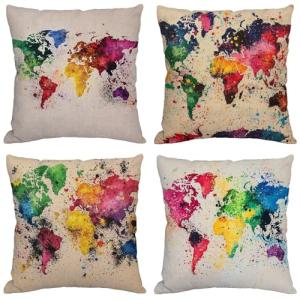 Fundas Cojines 80x80 cm Juego de 4 Beige Cojines Exterior I…