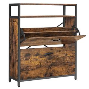 VASAGLE Zapatero, Mueble Zapatero, 2 Compartimentos, Estant…