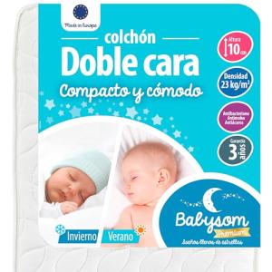 Babysom - Colchón Cuna Bebé Doble cara | 60x120 cm | Verano…