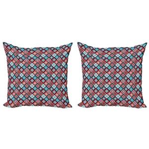 ABAKUHAUS Azteca Set de 2 Fundas para Cojín, Efecto de Marr…