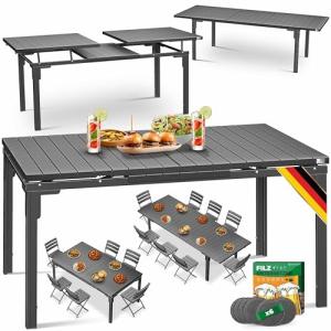 KESSER® Mesa de jardín extensible de 180/240 x 90 cm, ampli…