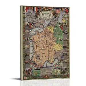 Póster de mapa de la fuerza expedicionaria estadounidense,…