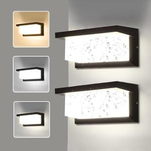 YICALE 18W Aplique Pared Exterior LED, 2 Piezas Lampara Ext…
