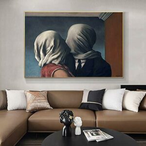 Arte famoso el amante del beso de Rene Magritte lienzo pint…