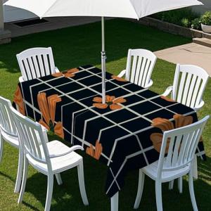 Chickwin Mantel Impermeable Rectangular, Flores Retro Exter…