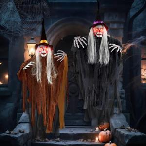 2 Piezas Decoracion Halloween Casa, 105 * 80cm Esqueleto Ha…