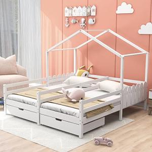 Cama doble, cama infantil, cuna con 2 cajones de MDF, cajon…