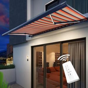 Toldo eléctrico retráctil para patio al aire libre, cubiert…