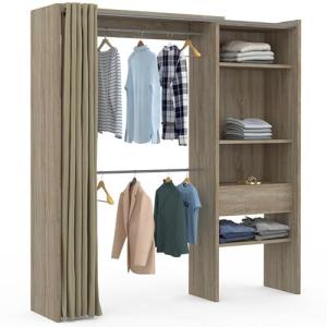 IDMarket – Vestidor extensible de haya Marty 120/170 x 50 x…