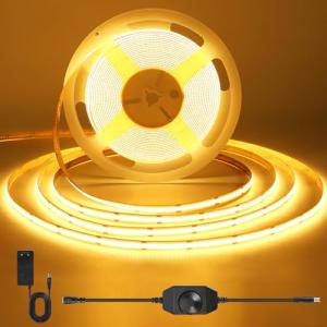 ACELUMO Tira LED COB Blanco Calido, Tira LED Continua con A…