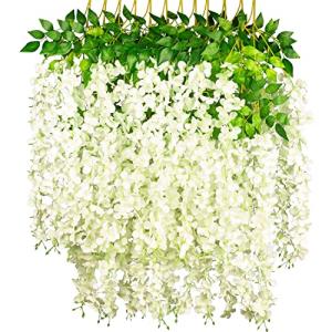 NITAIUN 12 Piezas Artificiales Flores Wisteria Artificiales…