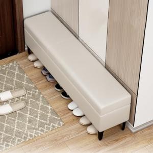 Elegante banco de zapatos con asiento acolchado para almace…