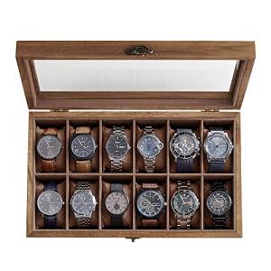 SONGMICS Caja para Relojes con 12 Compartimentos, Caja para…