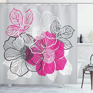 ABAKUHAUS Gris Cortina de Baño, Peonías de Novia Abstractos…