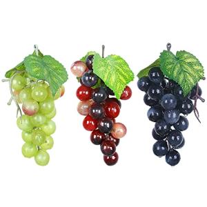 3 Piezas Decoración de plástico Uvas, Uvas Artificiales Sim…