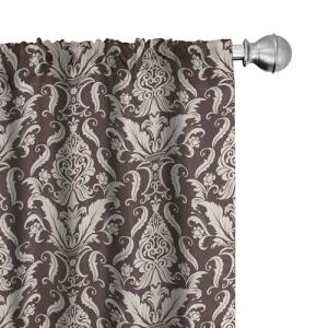 ABAKUHAUS Damasco Juego de 2 Paños Cortinas, Hojas de Flore…