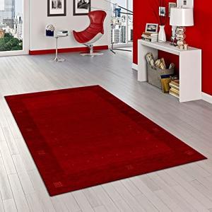 Theko Indira - Alfombra Natural Indo Gabbeh - Rojo Borde -…