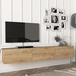 [en.casa] Mueble TV Suspendido Mesa TV Flotante con 3 Compa…