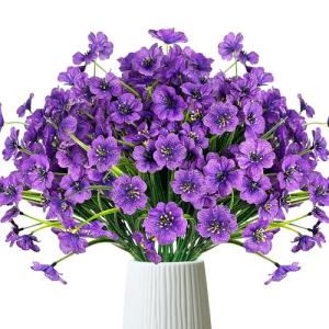 TINA 12Pcs Flores Artificiales para Exteriores Flores Viole…