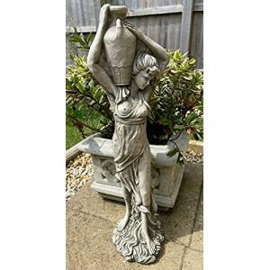 Estatua de jardín de piedra con jarra de vino | Adorno de e…