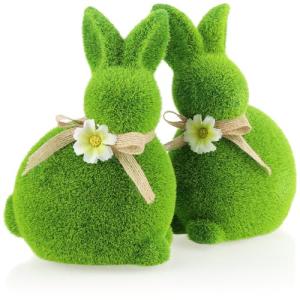 com-four® 2X Figura Decorativa - Conejito de Pascua con Laz…