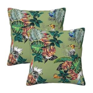 HOSTECCO Juego de 2 fundas de cojín con diseño floral de pá…