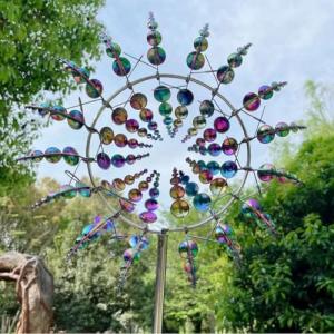 Molino de Viento Decorativo para Jardín, Escultura Metálica…