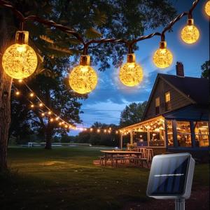 Suright Guirnalda Luces Exterior Solar,14 M,60 LEDes,8 Modo…