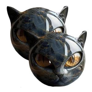 Flairgifts Escultura de Piedra de Gato Negro de Lujo, Escul…