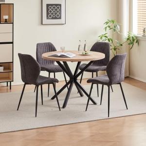 DEYARNA HOME Juego de Mesa de Comedor Redonda de 100 cm con…