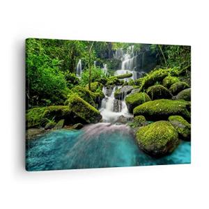 ARTTOR Lienzos decorativos parque cascada agua Cuadro Sobre…