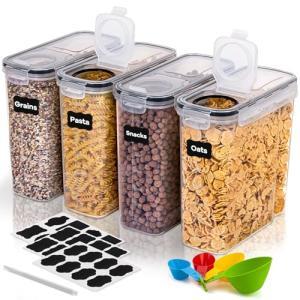 BUOAZR 4L Botes Cocina Almacenaje 4 Piezas, Sin BPA, Recipi…