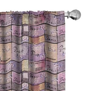 ABAKUHAUS Rosado Juego de 2 Paños Cortinas, Acuarela Cartas…