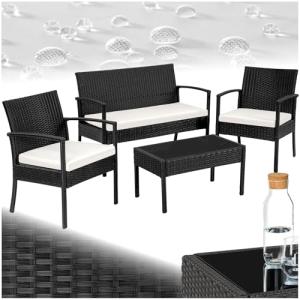 TecTake® Conjunto Jardín Exterior de Ratán y Aluminio, Mueb…