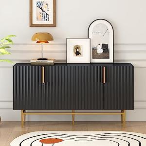 Aparador moderno y elegante con 4 puertas, tirador de metal…