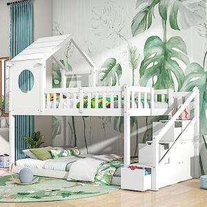 NNJN Baumhaus - Cuna, cama de matrimonio para niños (90 x 2…